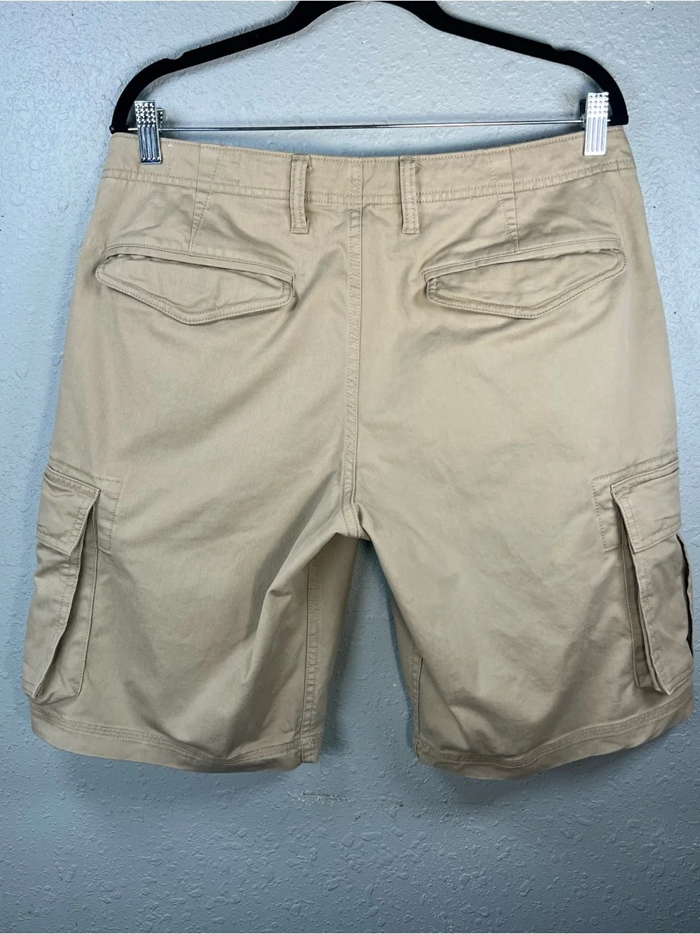 Gap 11” Cargo Shorts Khaki Tan Relaxed Utility Cotton Stretch Mens 33
